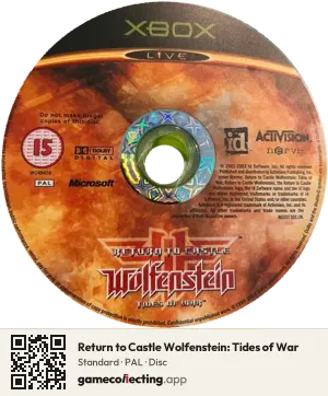 Return to Castle Wolfenstein: Tides of War Xbox, PAL disc