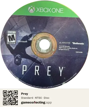 Prey Xbox One, NTSC disc