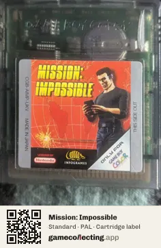Mission: Impossible Game Boy Color, PAL cartridge label