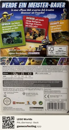 LEGO Worlds Nintendo Switch, Germany box back
