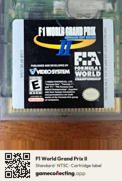 F1 World Grand Prix II Game Boy Color, NTSC cartridge label