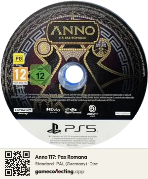 Anno 117: Pax Romana PlayStation 5, PAL disc