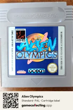 Alien Olympics Game Boy, PAL cartridge label