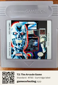 T2: The Arcade Game Game Boy, NTSC cartridge label