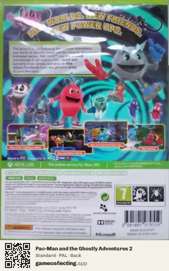 Pac-Man and the Ghostly Adventures 2 Xbox 360, PAL box back