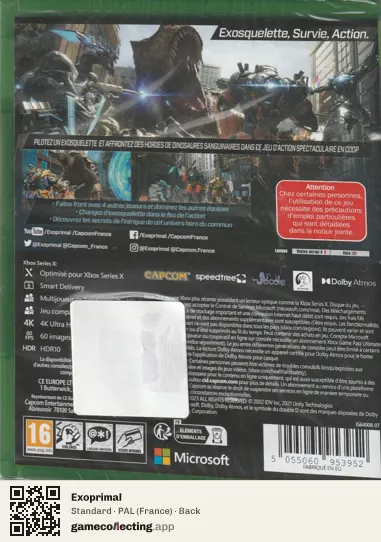Exoprimal Xbox Series X, France box back