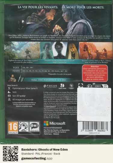 Banishers: Ghosts of New Eden Xbox Series X, France box back