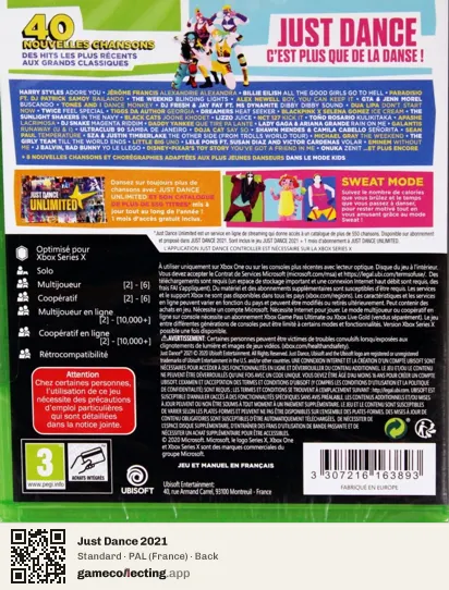 Just Dance 2021 Xbox One, France box back