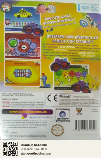 Cranium Kabookii Nintendo Wii, PAL box back
