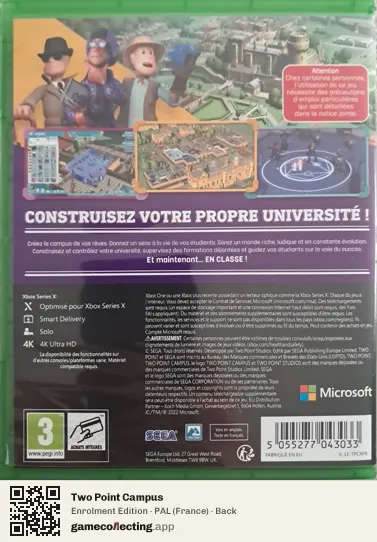 Two Point Campus Xbox Series X, France box back