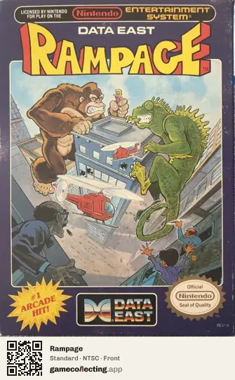 Rampage Nintendo Entertainment System, NTSC box front