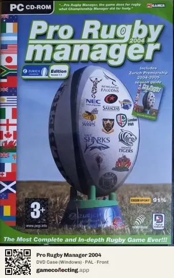 Pro Rugby Manager 2004 Computer, PAL box front