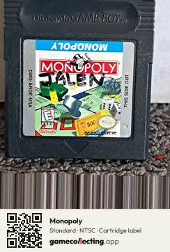 Monopoly Game Boy Color, NTSC cartridge label
