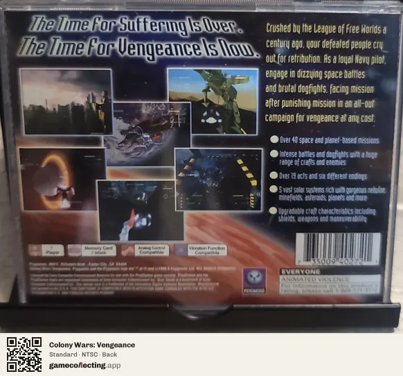 Colony Wars: Vengeance PlayStation, NTSC box back