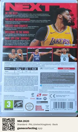 NBA 2K20 Nintendo Switch, United Kingdom box back