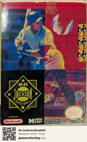 Bo Jackson Baseball Nintendo Entertainment System, NTSC box front