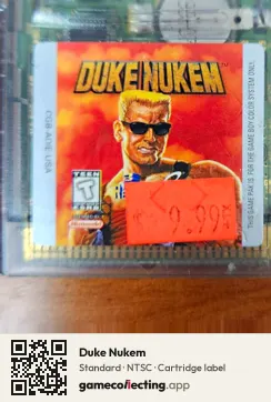 Duke Nukem Game Boy Color, NTSC cartridge label
