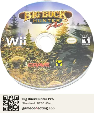 Big Buck Hunter Pro Nintendo Wii, NTSC disc