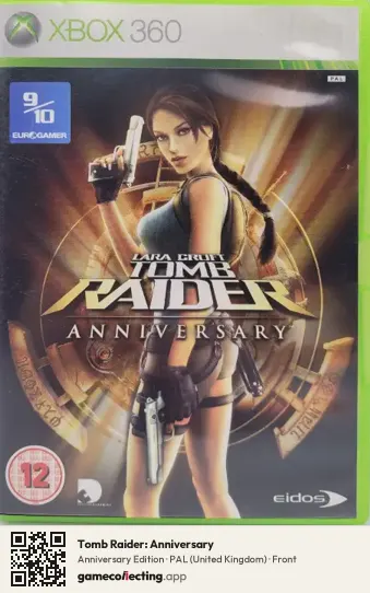 Tomb Raider: Anniversary Xbox 360, United Kingdom box front