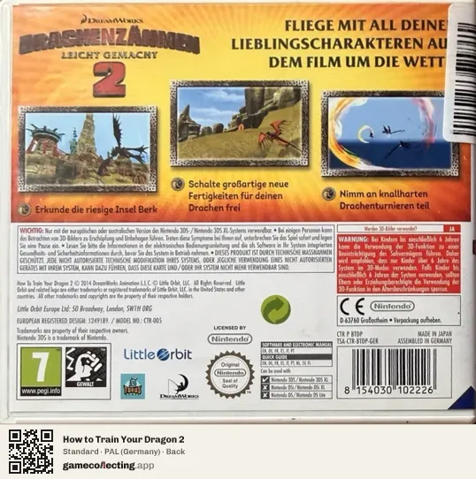 How to Train Your Dragon 2 Nintendo 3DS, Germany box back