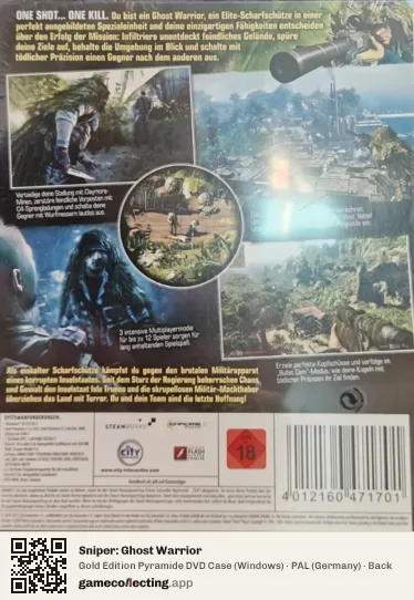 Sniper: Ghost Warrior Computer, Germany box back