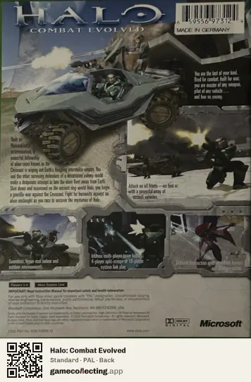 Halo: Combat Evolved Xbox, PAL box back