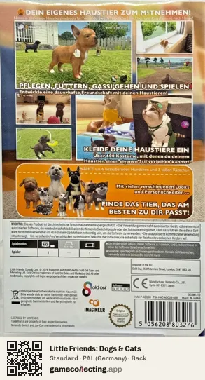 Little Friends: Dogs & Cats Nintendo Switch, Germany box back