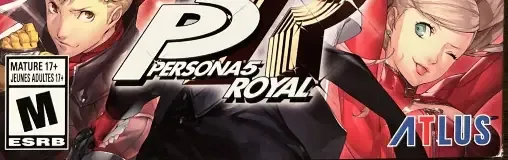 Persona 5 Royal, the ESRB box on its front