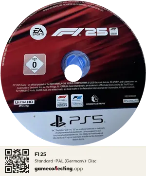 F1 25 PlayStation 5, PAL disc