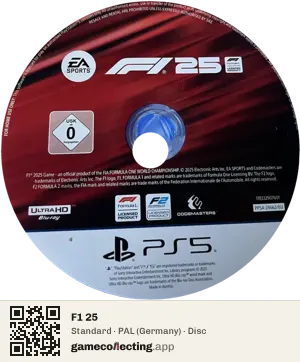 F1 25 PlayStation 5, PAL disc