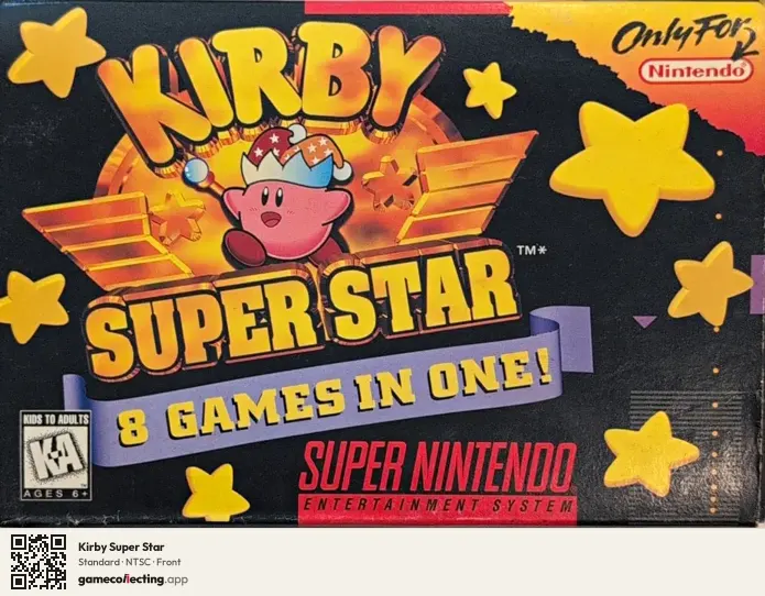 Kirby Super Star Super Nintendo Entertainment System, NTSC box front