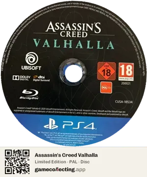 Assassin's Creed Valhalla PlayStation 4, PAL disc