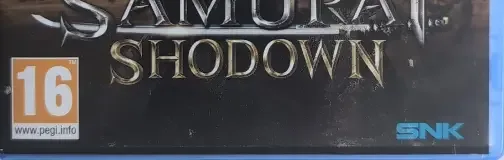 Samurai Shodown, the PEGI square on its front