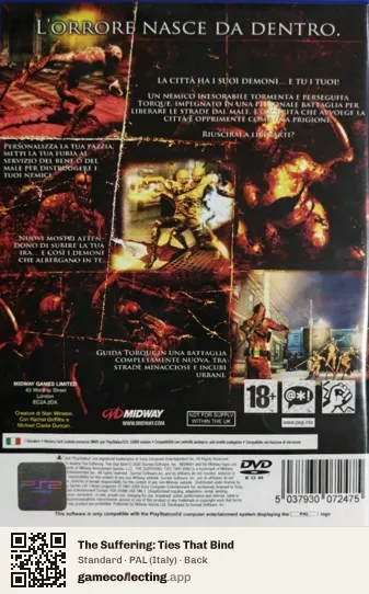 The Suffering: Ties That Bind PlayStation 2, Italy box back