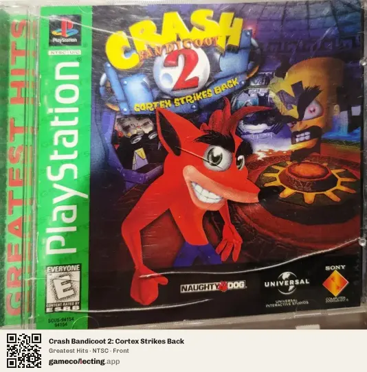 Crash Bandicoot 2: Cortex Strikes Back PlayStation, NTSC box front