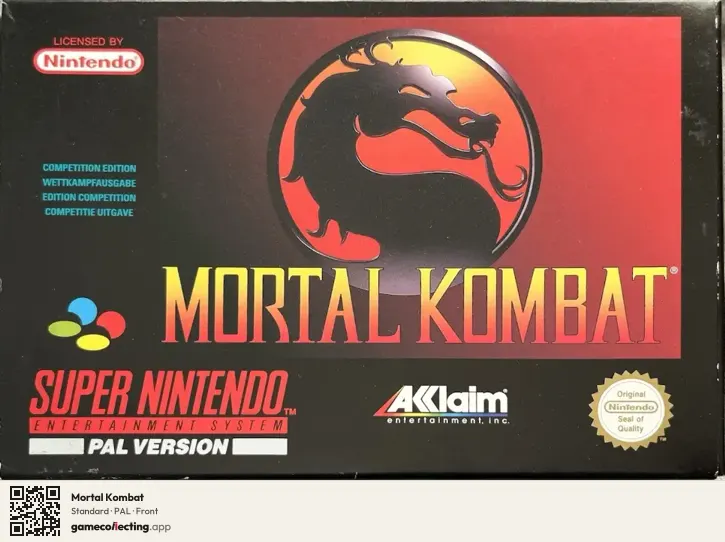 Mortal Kombat Super Nintendo Entertainment System, PAL box front