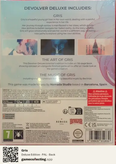 Gris Nintendo Switch, PAL box back
