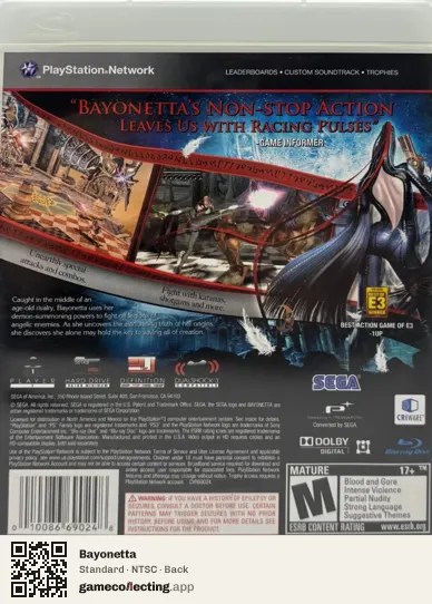 Bayonetta PlayStation 3, NTSC box back