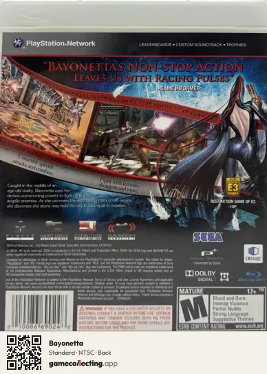 Bayonetta PlayStation 3, NTSC box back