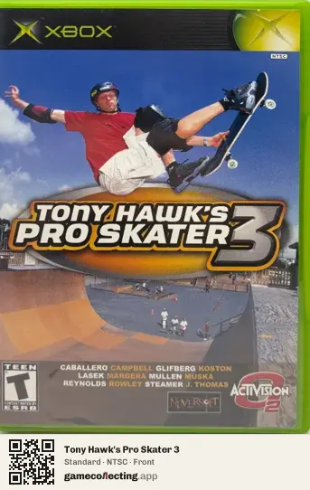 Tony Hawk's Pro Skater 3 Xbox, NTSC box front