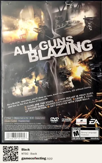 Black PlayStation 2, NTSC box back