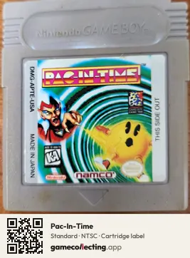 Pac-In-Time Game Boy, NTSC cartridge label