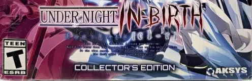 Under Night In-Birth Exe:Late[cl-r], the ESRB box on its front