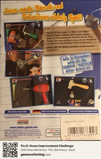 Fix It: Home Improvement Challenge Computer, Germany box back
