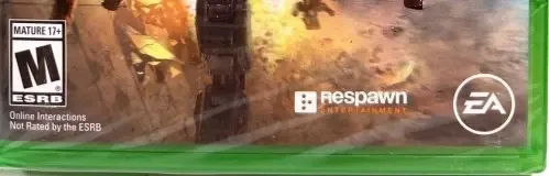 Titanfall 2, the ESRB box on its front