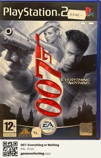 007: Everything or Nothing PlayStation 2, PAL box front