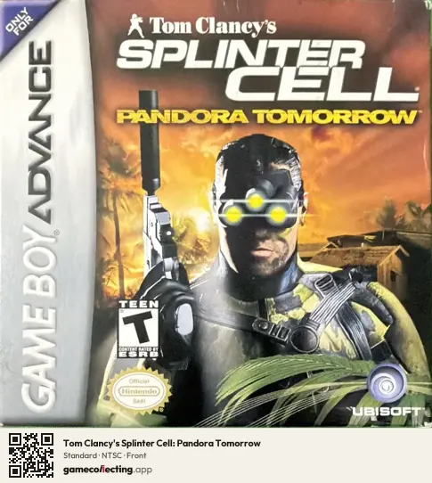 Tom Clancy's Splinter Cell: Pandora Tomorrow Game Boy Advance, NTSC box front