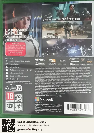 Call of Duty: Black Ops 7 Xbox Series X, France box back