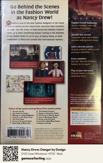 Nancy Drew: Danger by Design Computer, NTSC box back