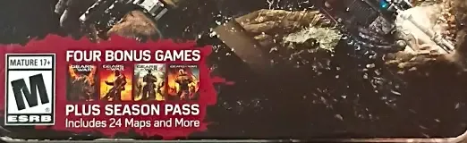 Gears of War 4, the ESRB box on its front